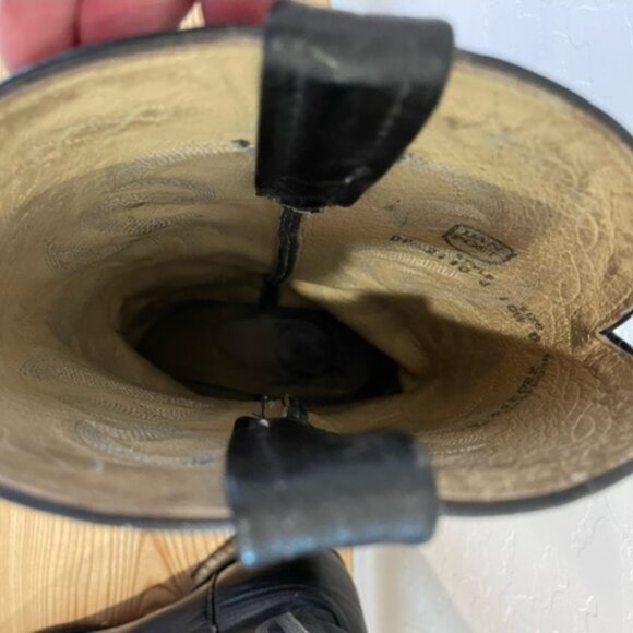 Dan Post Mens Milwaukee Cowboy Boots Leather Black 10.5D broken-in - Picture 8 of 8